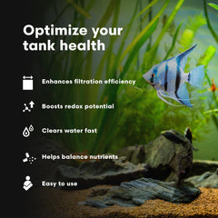 Brightwell Aquatics RedoxIclean, aplicación en acuario, facilita descomposición de materia orgánica.