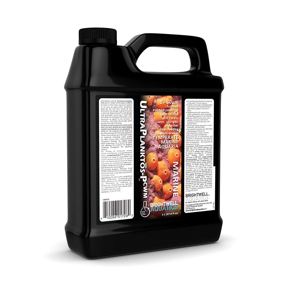Brightwell Aquatics Ultraplanktos P CWM en botella: alimento líquido para corales e invertebrados.