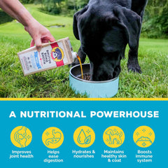 Brutus Bone Broth, envase ecológico para mascotas y planeta.