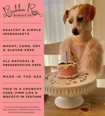 Ingredientes naturales Bubba Rose, sin gluten ni aditivos artificiales.