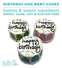 Bubba Rose Blue Dog Birthday Cake ingredients close-up highlights natural baking.