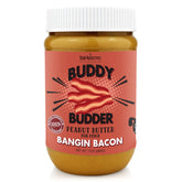 BUDDY BUDDER Beurre d'arachide au bacon, emballage prêt à l'emploi.