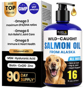 BuddyCheer Aceite de Salmón Alaska, botella para pelaje brillante.