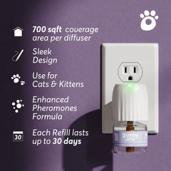 Presentación del difusor BuddyJoy para gatos, solución fácil de usar.