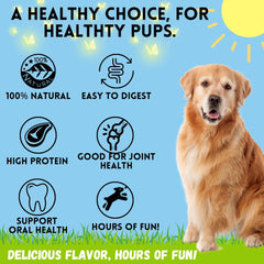 BULLYSTICKS Masticables de colágeno para perros, texto adecuado para masticar.