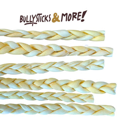 BULLYSTICKS & MORE empaque de trenzas de carrillo para perros, snack diario y práctico