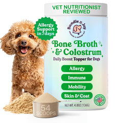 Bundle x Joy caldo de huesos de res en polvo para perros, apoya la digestión.