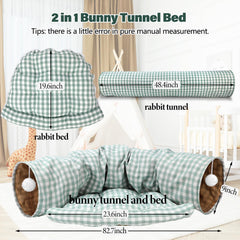 BWOGUE Bunny Tunnel Bed con bola móvil integrada para diversión segura