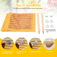 BWOGUE percha de madera para aves, instalación estable
