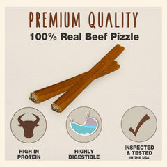 Cadet Bully Sticks de pizzle de res 100% natural para perros activos