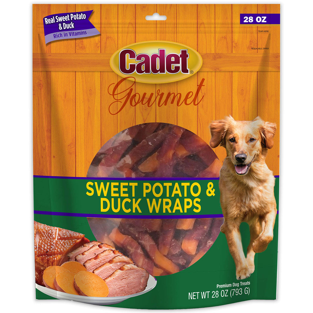 Cadet Gourmet Wraps con batata dulce y pato, ideal para premiar a tu perro.
