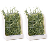 CALPALMY dispensador heno colgante, enfocado en alfalfa, reduce el desorden en jaula.