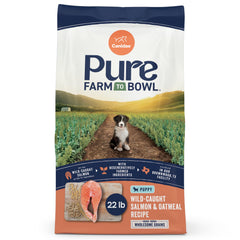 CANIDAE Pure con salmón y avena, ingredientes reales para cachorros activos.