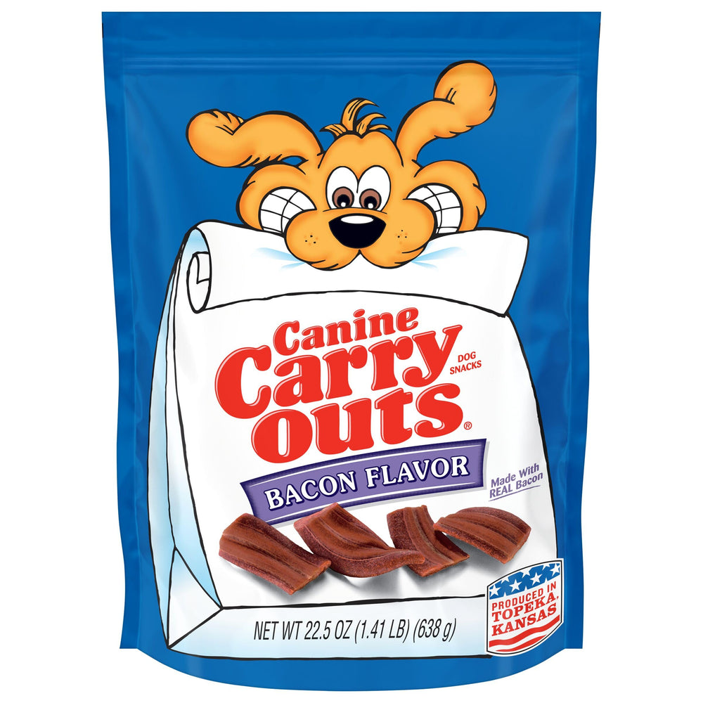 Premio sabroso de Canine Carry Outs con tocino en paquetes de 22,5 oz.