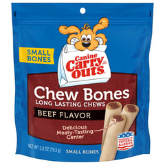 Canine Carry Outs: huesos masticables con sabor ternera para perros felices al morder