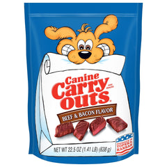 Canine Carry Outs bocaditos de carne y tocino, ideal para premiar al perro.