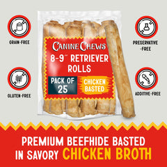 Canine Chews: caldo de pollo sabroso que realza el aroma durante la masticación.