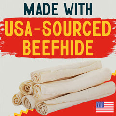 Canine Chews: hueso crudo de res grande, duradero para masticadores agresivos.