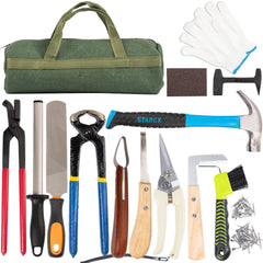 Capuca kit de herrador 64 piezas para cascos de caballo, herramienta completa.