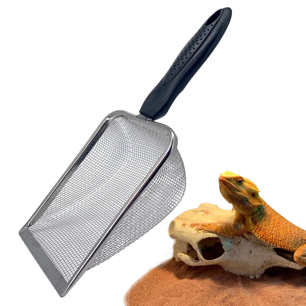 Casidoxi Falltail cuchara tamiz para arena en acero, limpieza precisa del sustrato