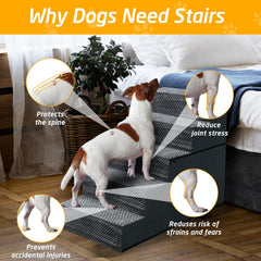 Casusv escalones para perros con cubierta lavable a máquina para facilitar limpieza