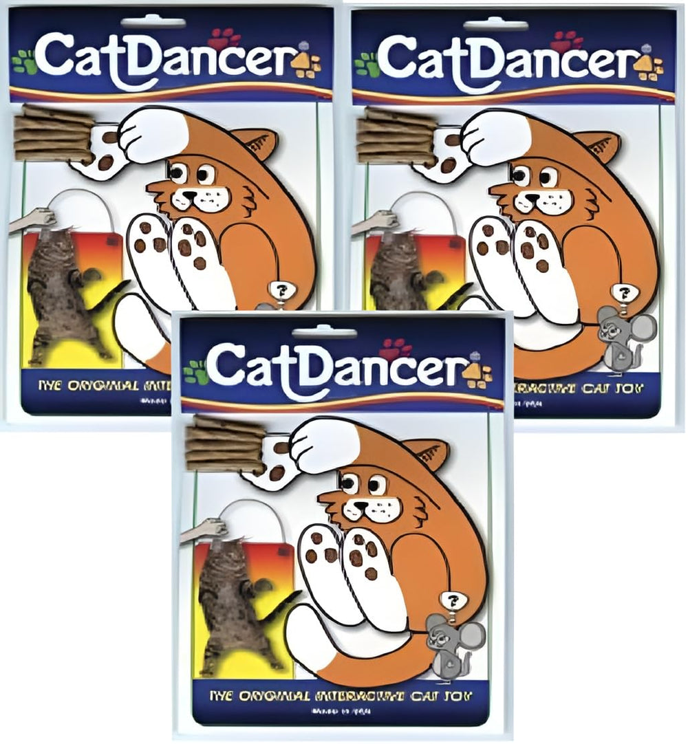 Cat Dancer: paquete de 3 juguetes interactivos para gatos, ideal para juego activo.
