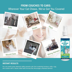 Spray disuasor para gatos protege cables y muebles con sabor amargo.