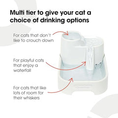 Cat Mate fuente multinivel flujo ajustable facilita caudal según la mascota.