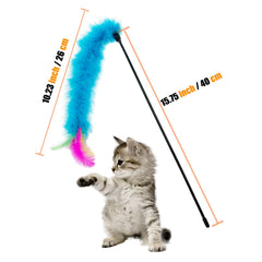 CATENEED varita con campana y plumas brillantes para despertar interés del gato.