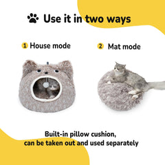 CATISM Cama de gato base antideslizante de tela Oxford.