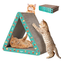 CATISM rascador triangular plegable para gatos, ideal para juego y afilar uñas.