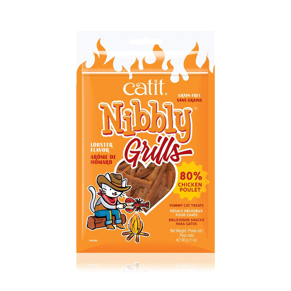 Catit Nibbly Grills: tiras de pollo y langosta, snack bajo en calorías fácil de masticar
