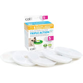 Conjunto de cinco filtros Catit Triple Action para mantener el agua de la fuente limpia