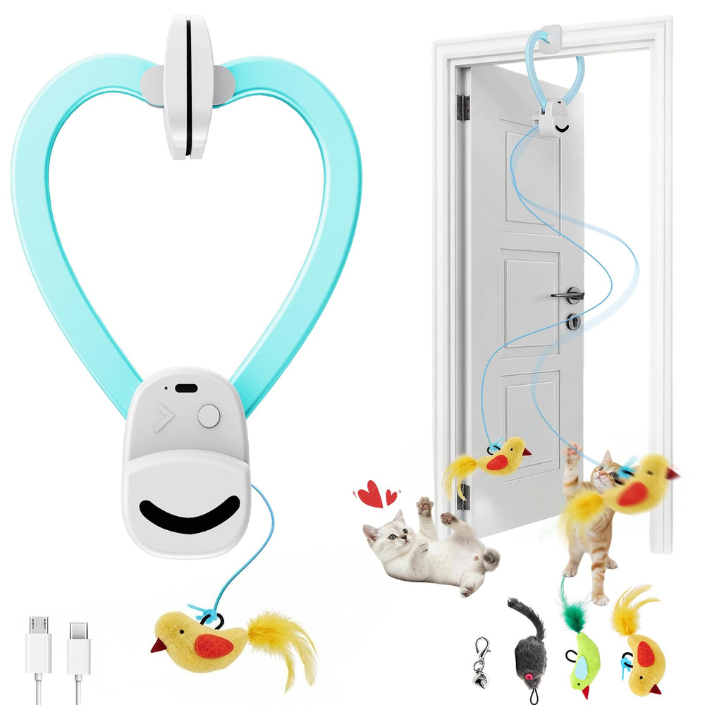 CATPICK juguete interactivo con ave voladora para gatos, ideal para juego y caza.