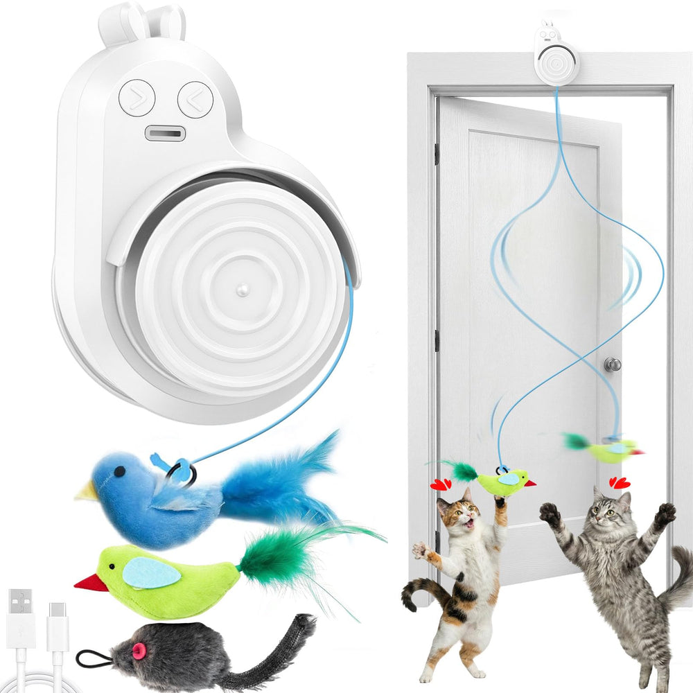 CATPICK juguete interactivo pajaro volador para gatos, fomenta actividad física.