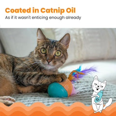 Catstages Whack N' Wobble Ball con plumas y brillo que fascinan el juego