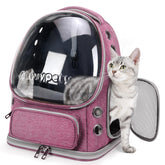 Mochila Cawypety para gato con ventana de burbuja para ventilación cómoda.