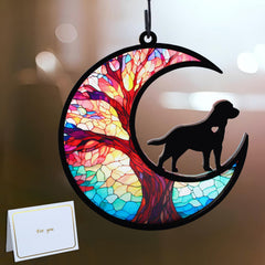 CCiaga Labrador memorial suncatcher: recuerdo conmovedor para la ventana con poema Puente Arcoíris