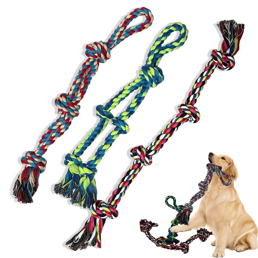 Cdyzqikm Juguete de cuerda XL con nudos, ideal para morder y ejercitar mandíbulas.
