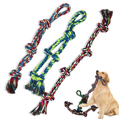 Cdyzqikm Juguete de cuerda XL con nudos, ideal para morder y ejercitar mandíbulas.