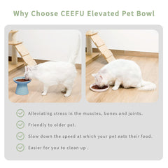 CEEFU diseño ergonómico para gatos que mejora la postura al comer