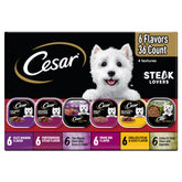Cesar Filete Amantes: bandeja húmeda de alta proteína para perros adultos.