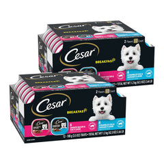 Cesar bandeja perro tocino-ahumado-huevo: topping sabroso para croquetas secas.