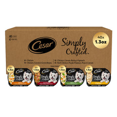 Cesar complemento húmedo para perros con pollo, porción de 1,3 oz para mezclar con croquetas.