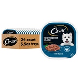 Cesar Filetes en Salsa sabor lomo Nueva York, ideal como comida principal para perros adultos.