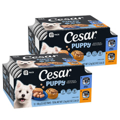 Cesar para cachorros: lata salsa filetes, sabor sabroso y proteína de calidad para cachorros.