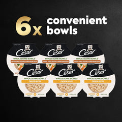 Cesar Wholesome Bowls listo para servir en tazón, opción rápida para alimentar.