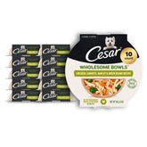 Cesar Wholesome Bowls con pollo real, alimento sabroso para perros adultos.