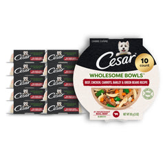 Cesar Wholesome Bowls con res y pollo: tazón con ingredientes reales para perros adultos.
