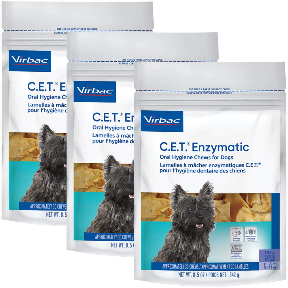 C.E.T. Masticables enzimáticos para perro, higiene oral mejorada durante la masticación
